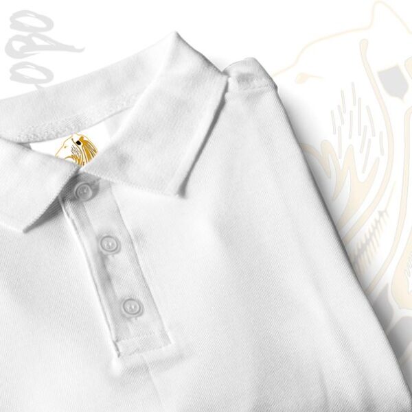 Playera Tipo Polo Manga Corta en Pique  Color Blanco - Imagen 3