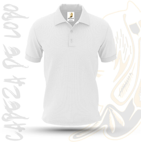 Playera Tipo Polo Manga Corta en Pique  Color Blanco